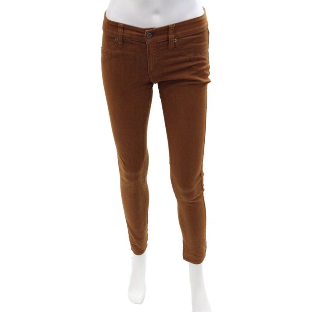 Carmar Womens Ankle Jeggings Brown Button Size 26